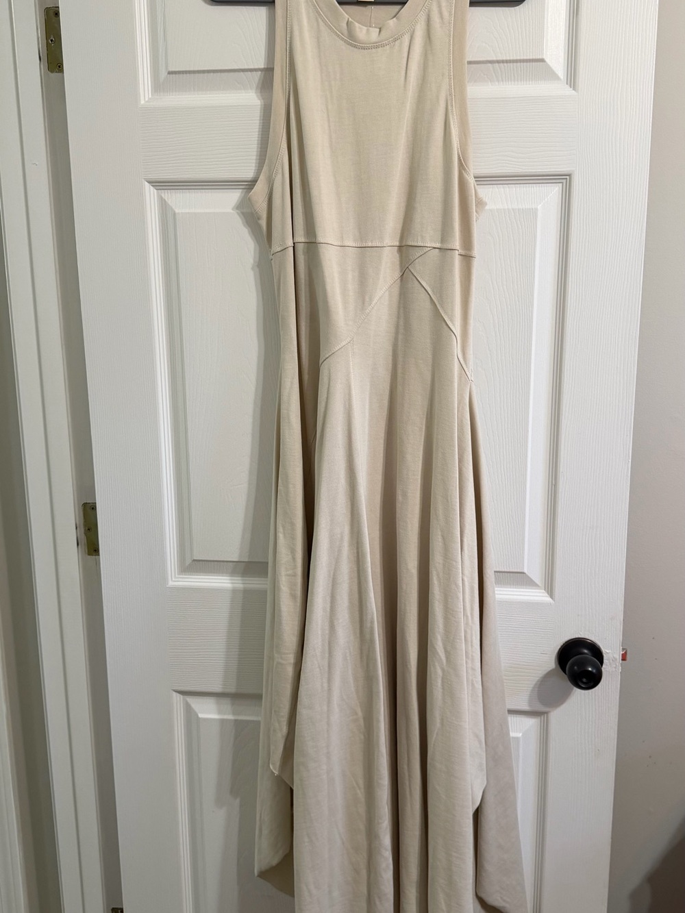 Free People FP Beach Cream Racerback Asymmetric Maxi Dress